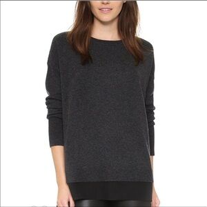 VINCE Cashmere Mixed Media Open Back Sweater Gray Size XXS